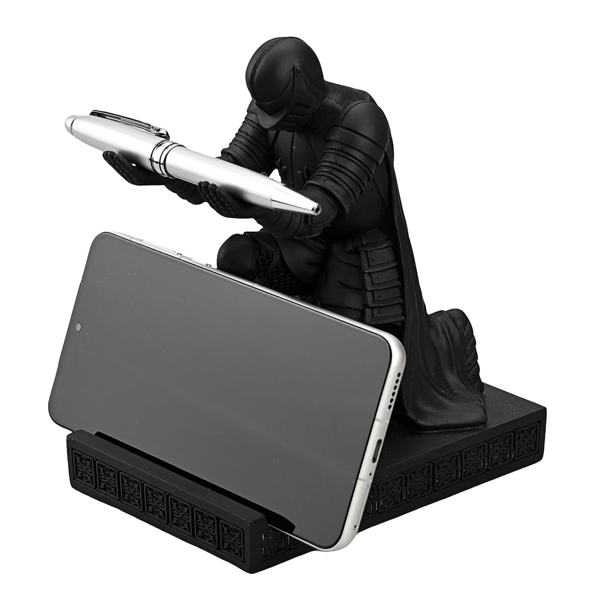 Windbreaker Soldier Knight Pen Holder Personalized Desk Accessory Black