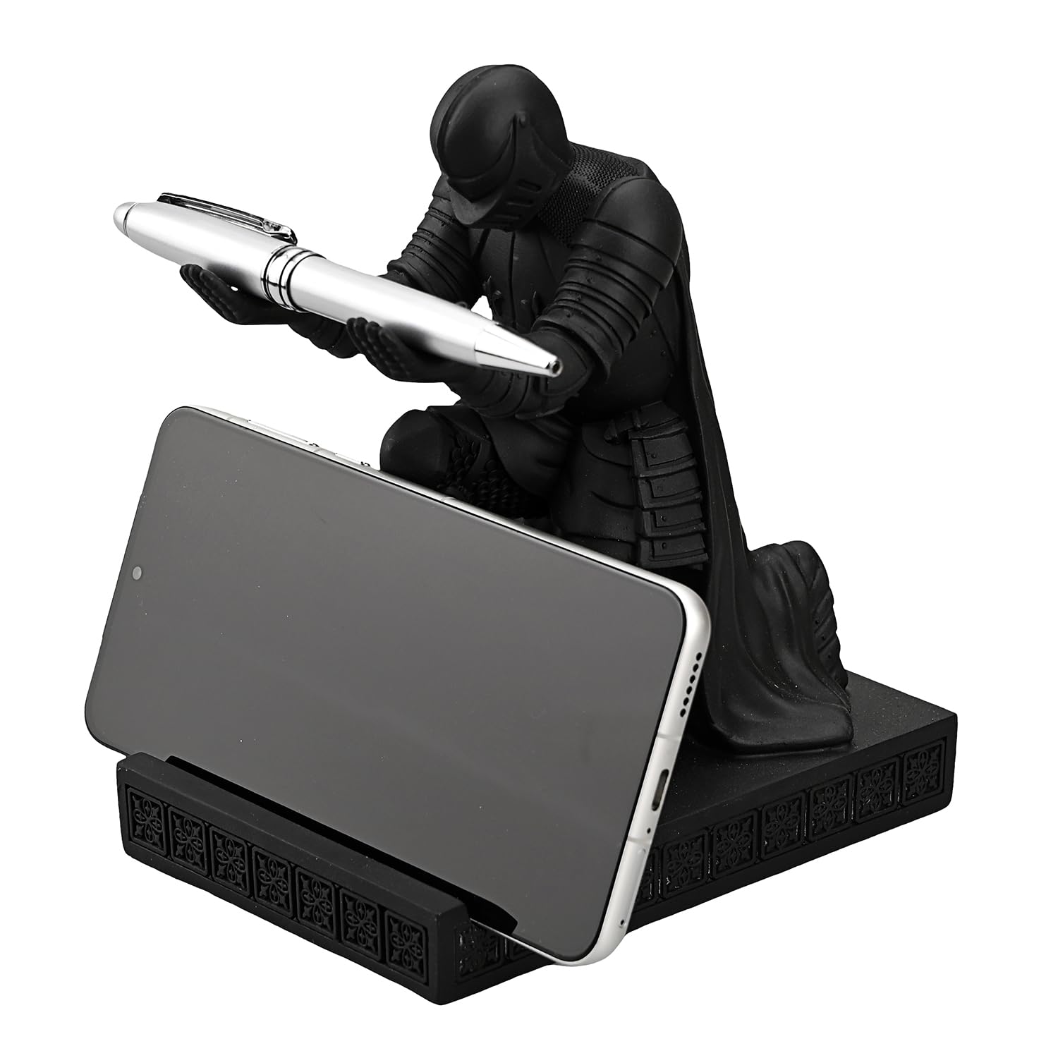 Windbreaker Soldier Knight Pen Holder Personalized Desk Accessory Black