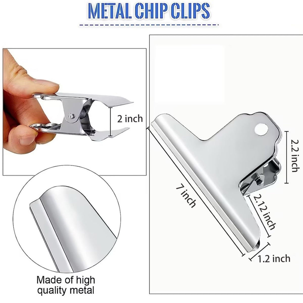 Extra Large Bull Paper Clips, 7 Inch - 12 Pack, Silver, 180 mm, Stainless Steel Mountain Binder