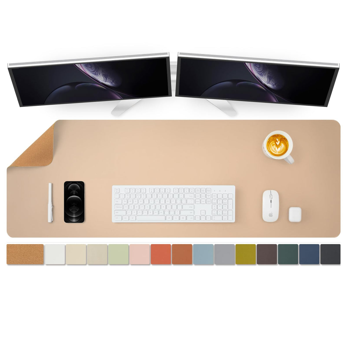 Large Cork Desk Mat - 47.2"x 17" Desk Pad for Office and Home - Ideal for Large Mouse Pad and Desk