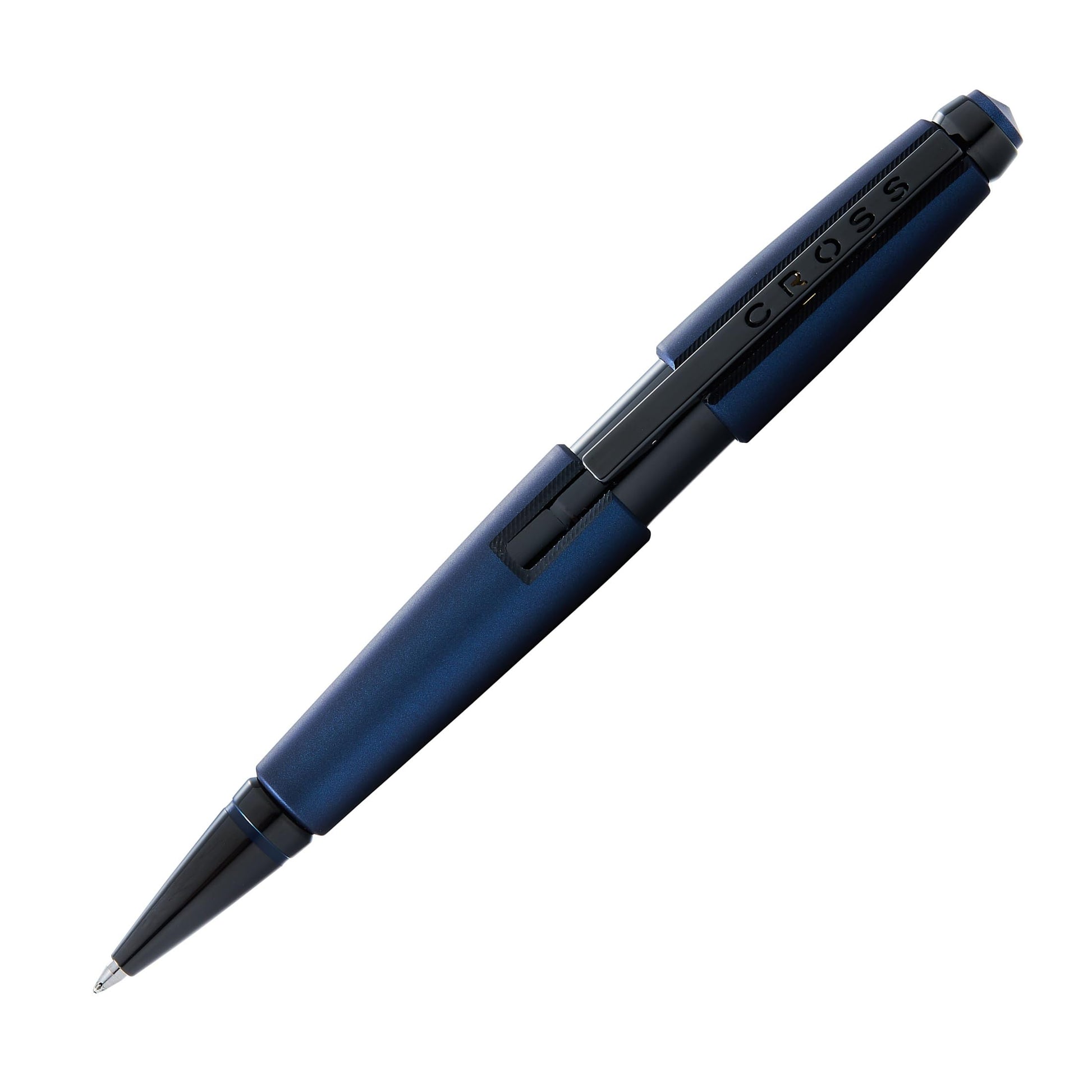 Cross Edge Matte Blue Lacquer Gel Rollerball Pen, Medium Point, Black Ink