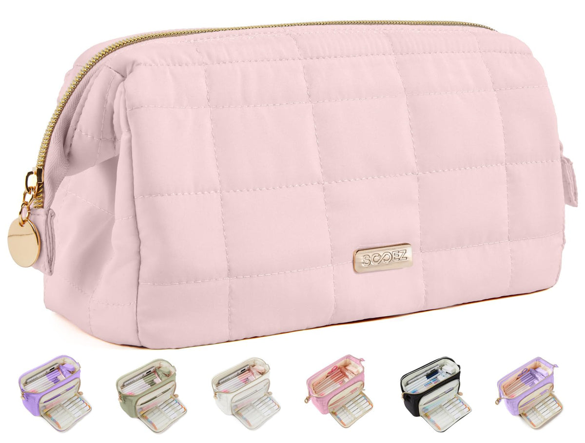 Sooez Large Pencil Case Pouch, Soft Pencil Bag with Zipper, Pen Bag