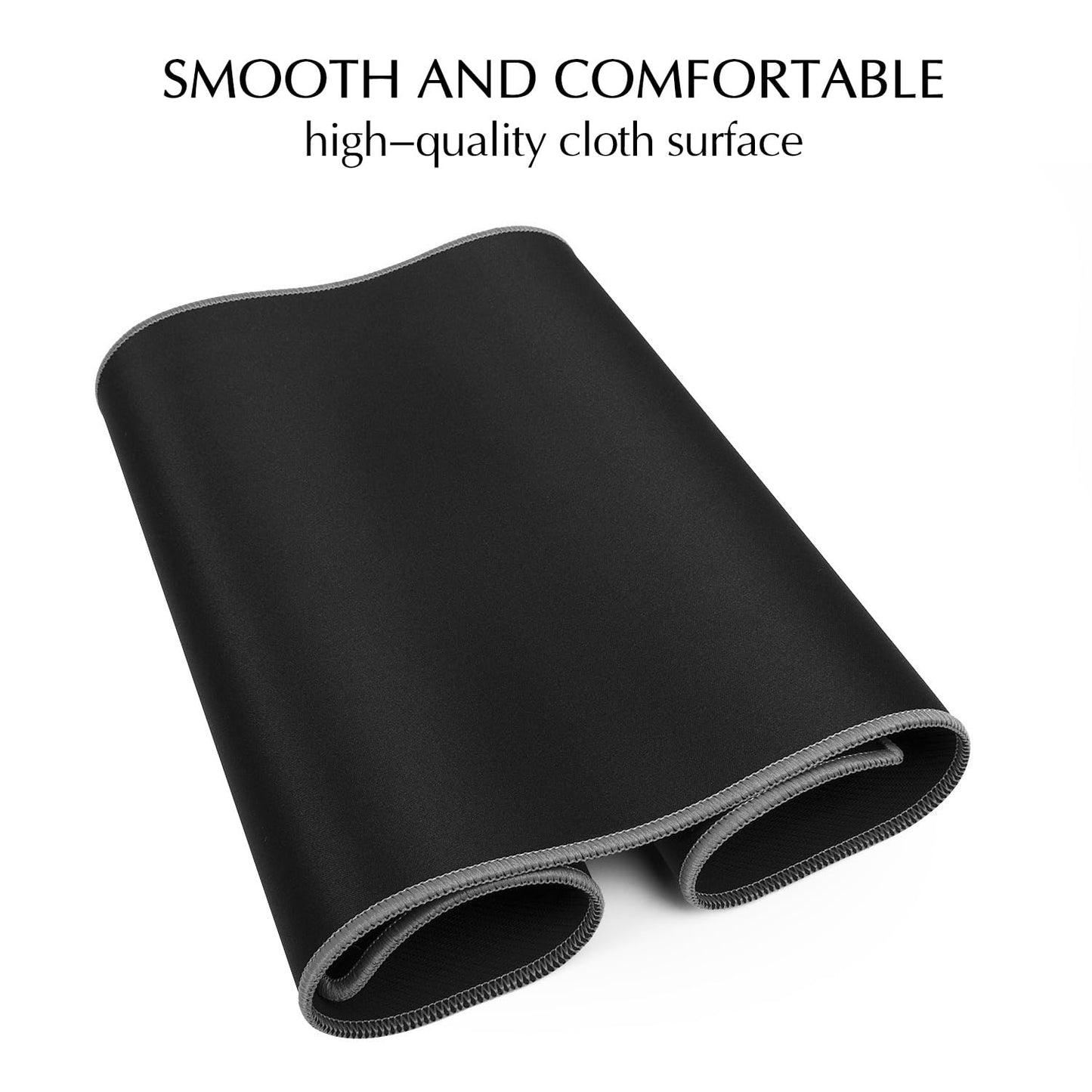 JIALONG Large Gaming Mouse Pad, Extended Mousepad with Grey Stitched Edges, XXL Desk Mat, Big