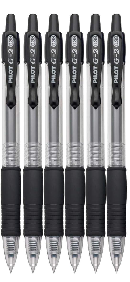 Advantage Gifts G2 Retractable Premium Gel Ink Roller Ball Pens Ultra Fine Point (.38mm) Black Ink