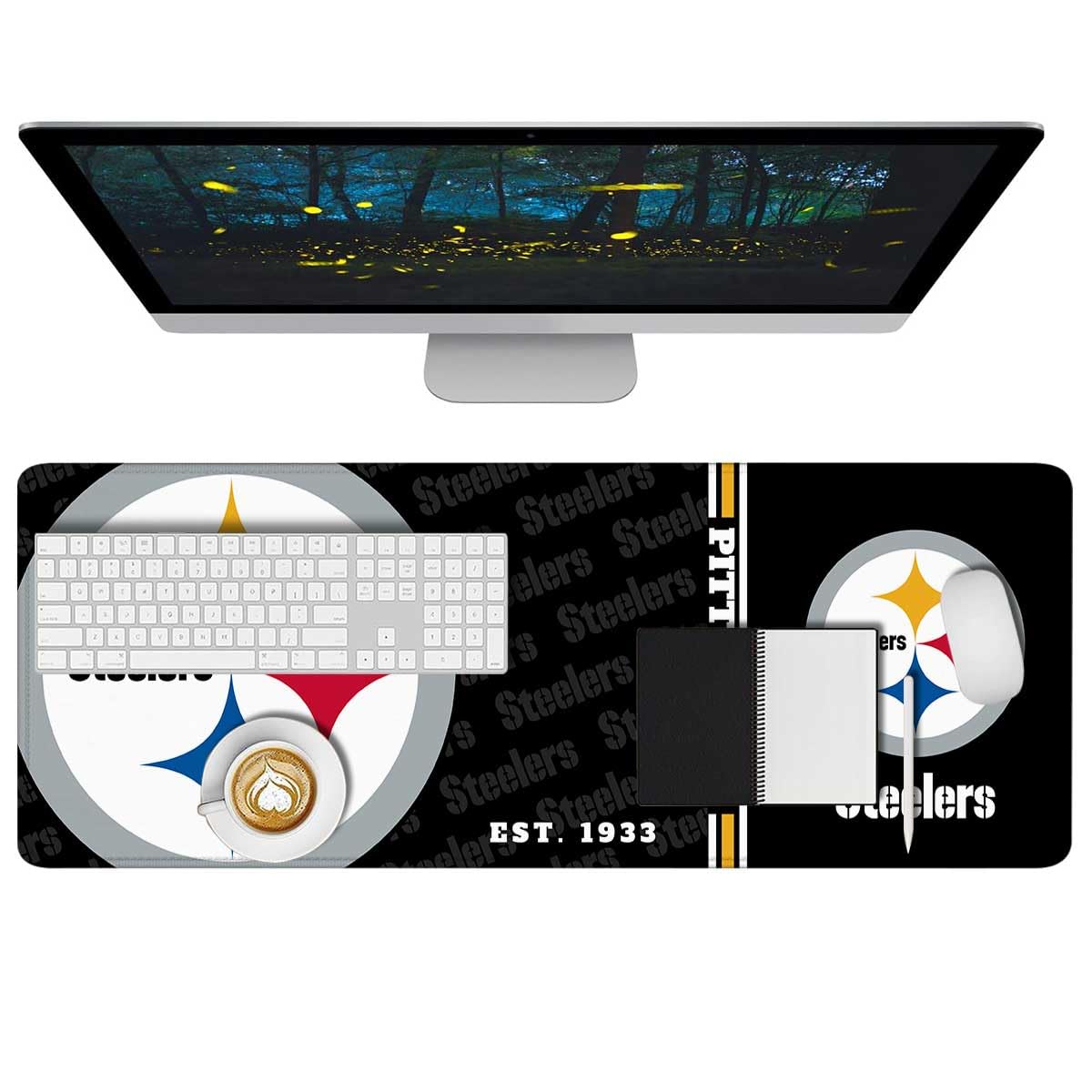 Mouse Pad Extended Large Gaming Desk Pad 31.5 x 11.8 Inch, XL Mousepad Topographic Mouse Pad with