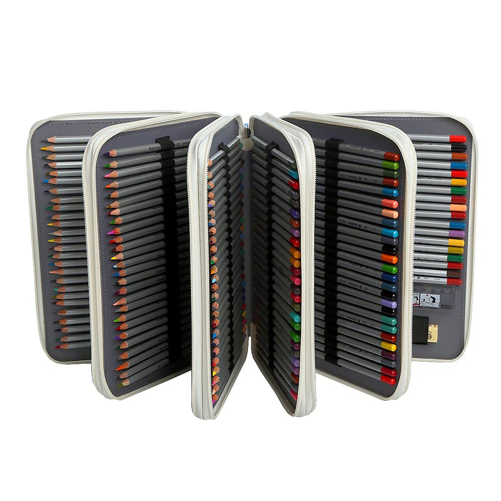 Lbxgap 250 Slots Colored Pencil Case Organizer, 5 Layer Bag