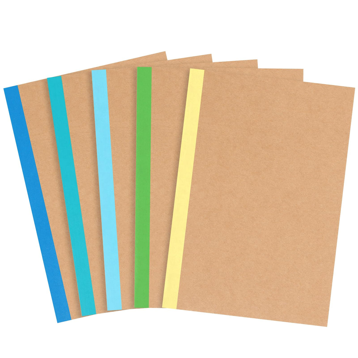 EOOUT Notebooks for Kids 5 Pack A5 Composition Notebook, Kraft Lined Journal Bulk with Blue Spine