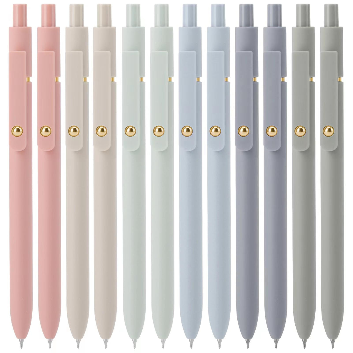 Ddaowanx Gel Pens Set,12 Pcs 0.5mm Retractable Quick Dry Black Ink Pens