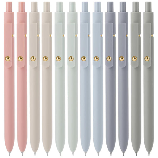 Ddaowanx Gel Pens Set,12 Pcs 0.5mm Retractable Quick Dry Black Ink Pens
