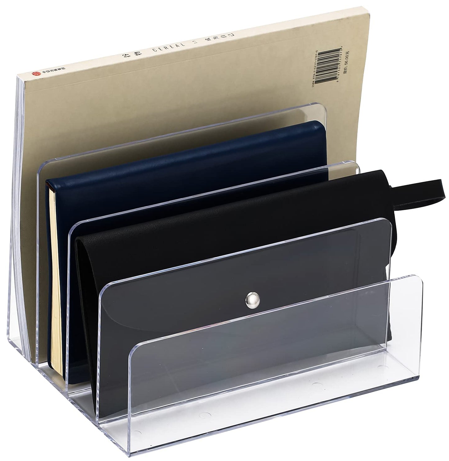 Sooyee Acrylic File Organizer for Desk, Mail Organizer Countertop,Clear