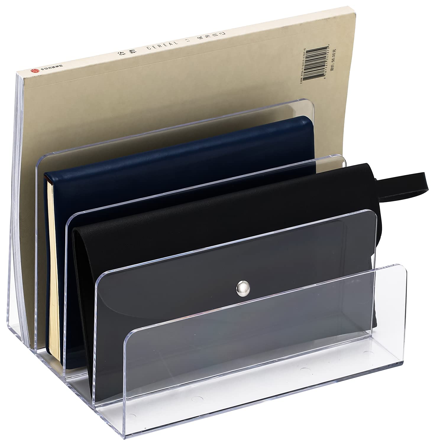 Sooyee Acrylic File Organizer for Desk, Mail Organizer Countertop,Clear