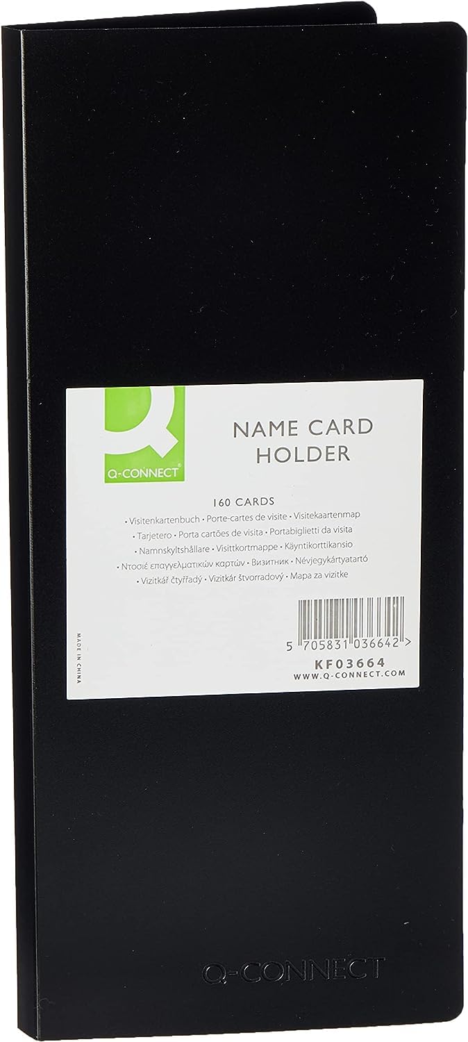 Q-Connect Polypropylene Name Business Card Holder 160 Card Black