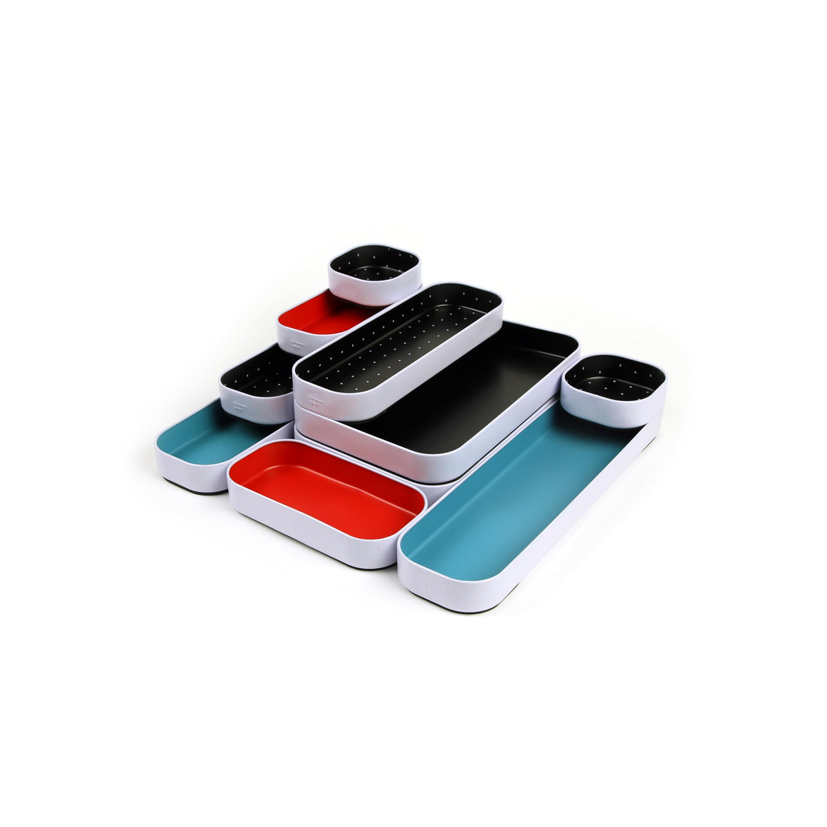 Three by Three Seattle Metal Drawer Organizer Tray Set, 10-Pc, 1" (Multi)