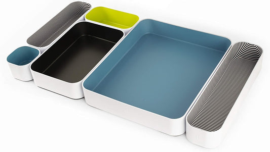Three by Three Seattle Metal Drawer Organizer Tray Set, 6-Pc, 2" (Assorted)
