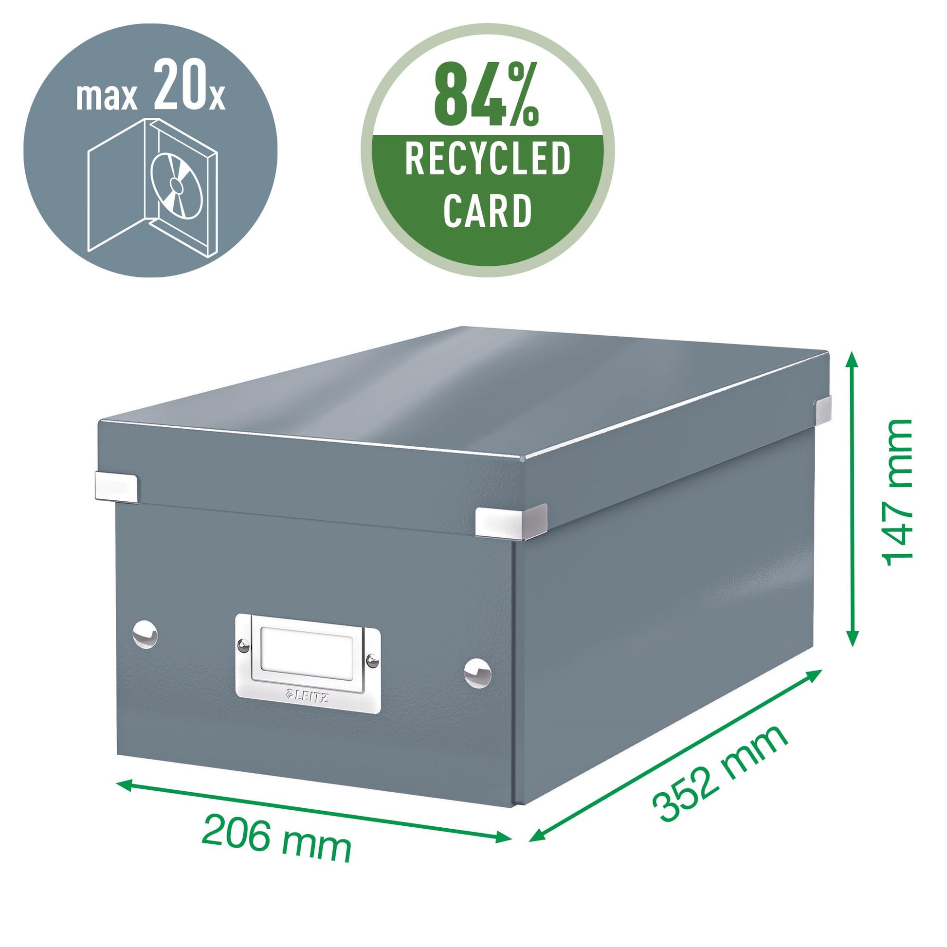 Leitz DVD Storage Box, Ice Blue, Click and Store Range, 60420051