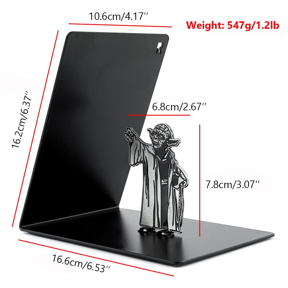 Premium Heavy-Duty Metal Bookend - Black L-Shaped Book End