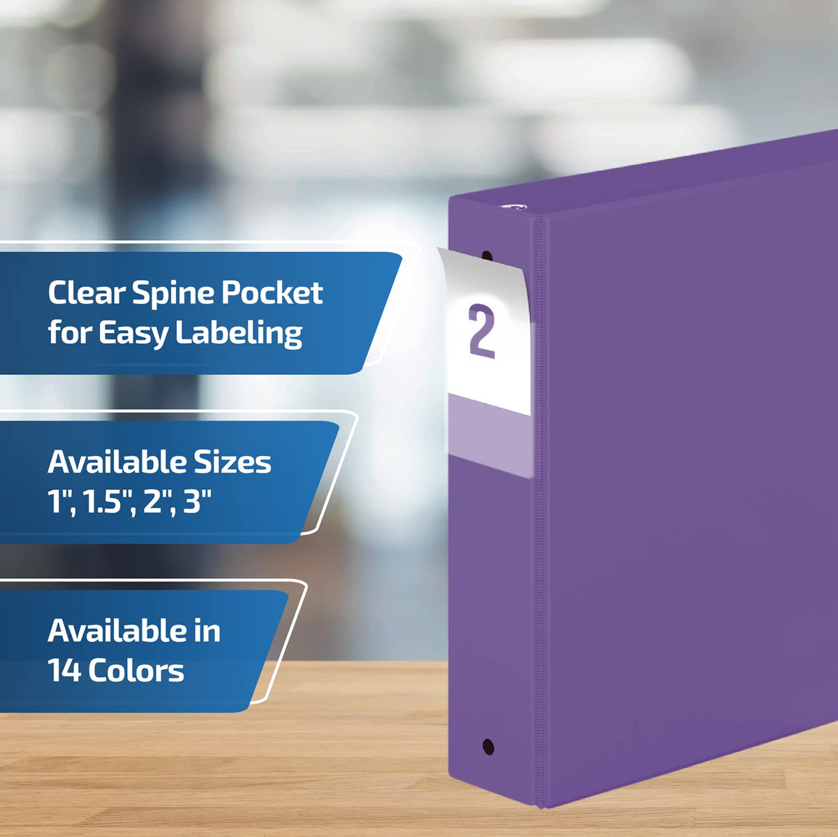 Premium Economy 3-Ring Binder, Spine Label, 2" Round Rings, 6 Pack
