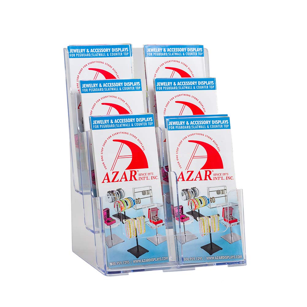 Azar Displays 252379 Three-Tier Six-Pocket Trifold Brochure Holder