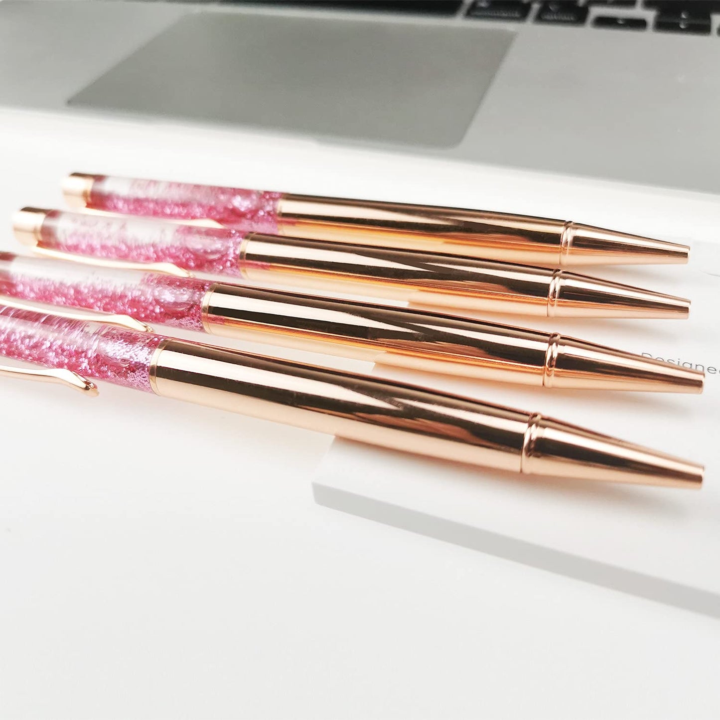 Oddmoal Fancy Metal Ballpoint Pens Floating Glitter Dynamic Liquid Sand Pen for Office Supplies