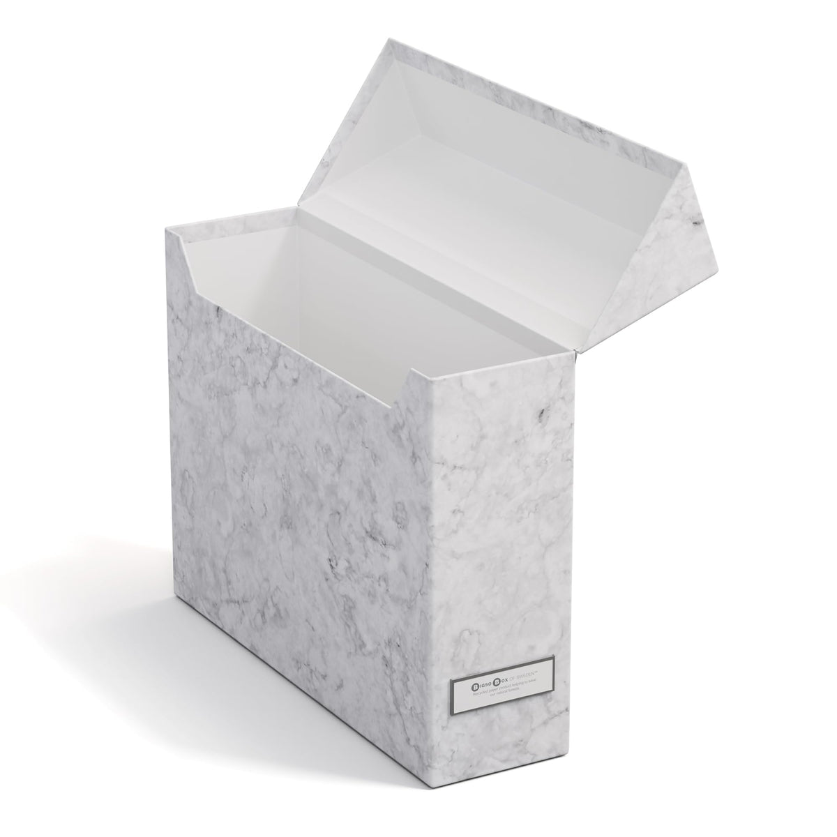 Bigso Lovisa Fiberboard Label Frame 12 File Storage Box - Paperwork Storage Box with Metal Label