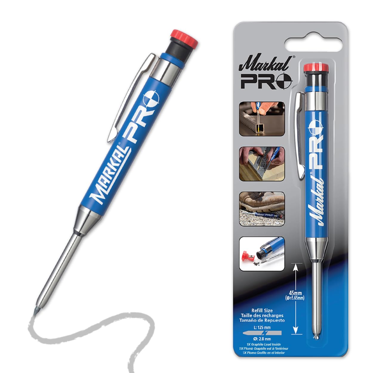Markal 96270 - Markal PRO Holder with 1 Graphite Lead, Built-in Sharpener, 1 Click Advance