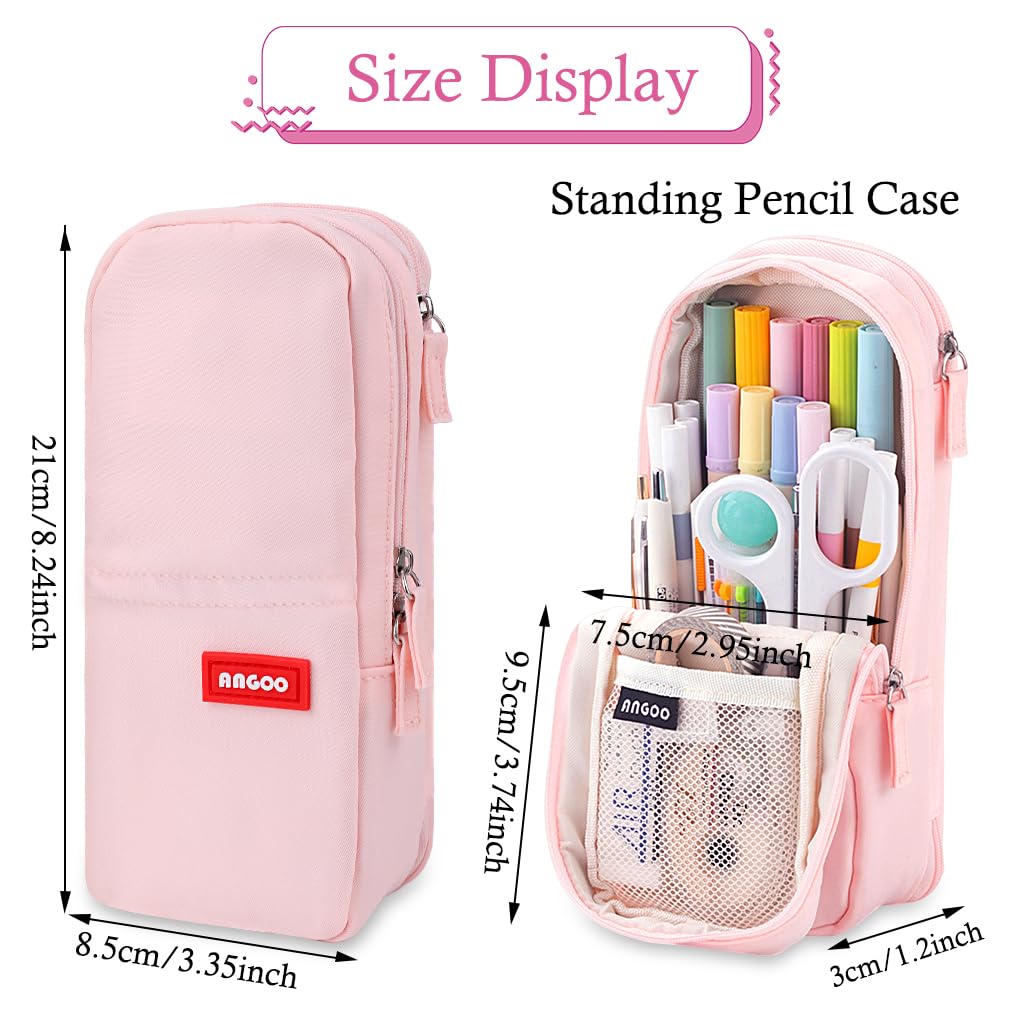 iSuperb Standing Pencil Case 2 Compartments Pencil Pouch Magnetic Mobile Phone Holder Bracket Pen