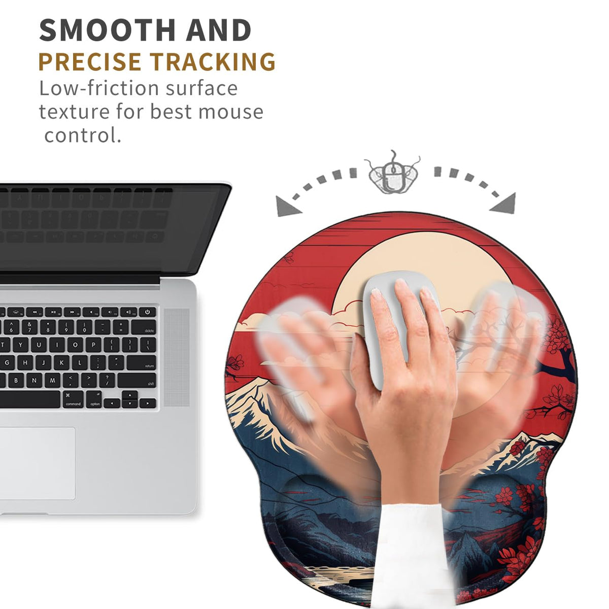 Mountain Mouse Pad with Wrist Support Setting Sun Mousepad Wrist Rest Gel Mouse Mat Sunset Cushion