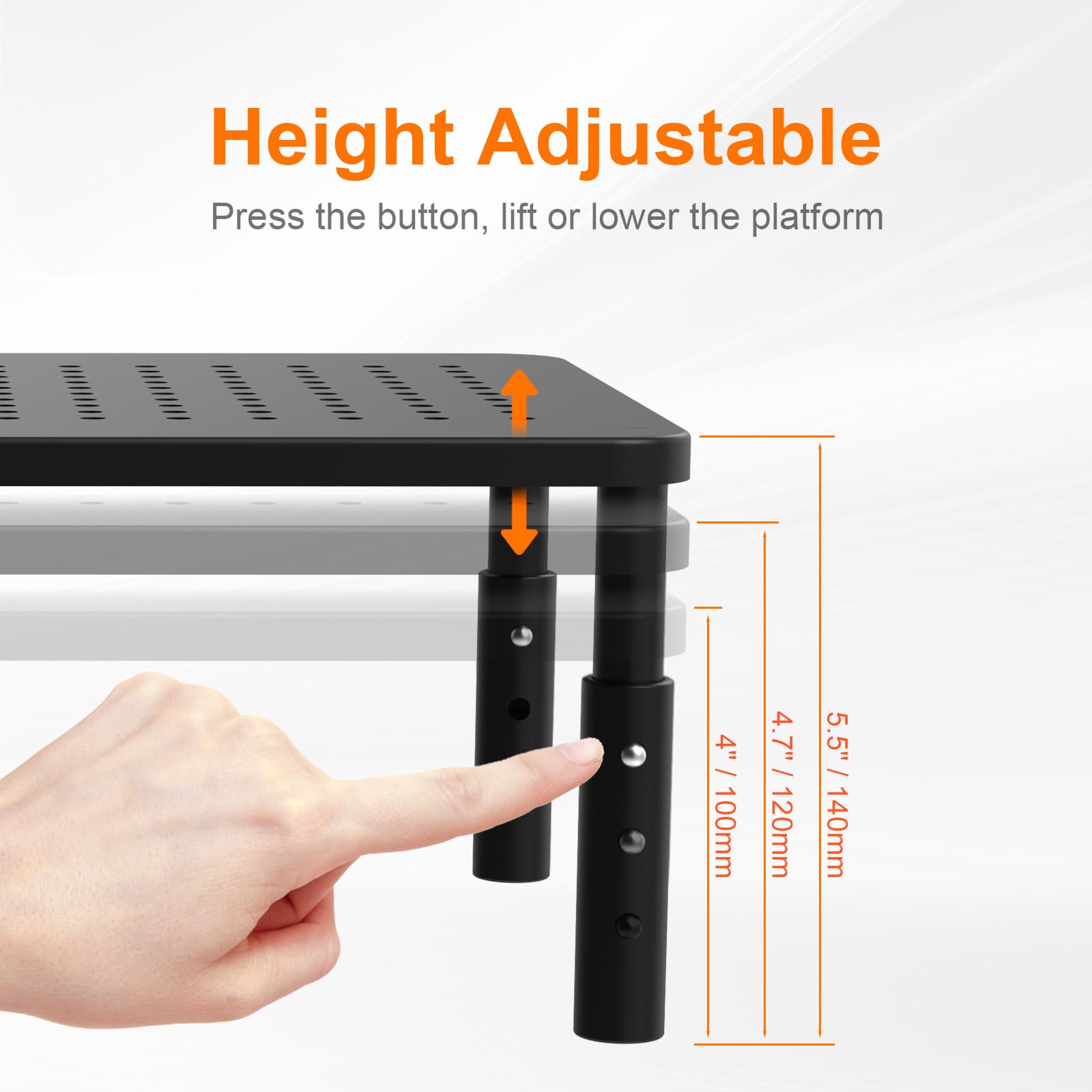 GRIFEMA Desk Monitor Stand, 3 Height Adjustable Screen Riser