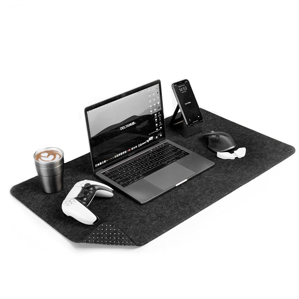 DELTAHUB - Minimalistic Felt Desk Protective Pad, Anti-Fray, Anti-Slip, Easy to Clean, Easy Glide