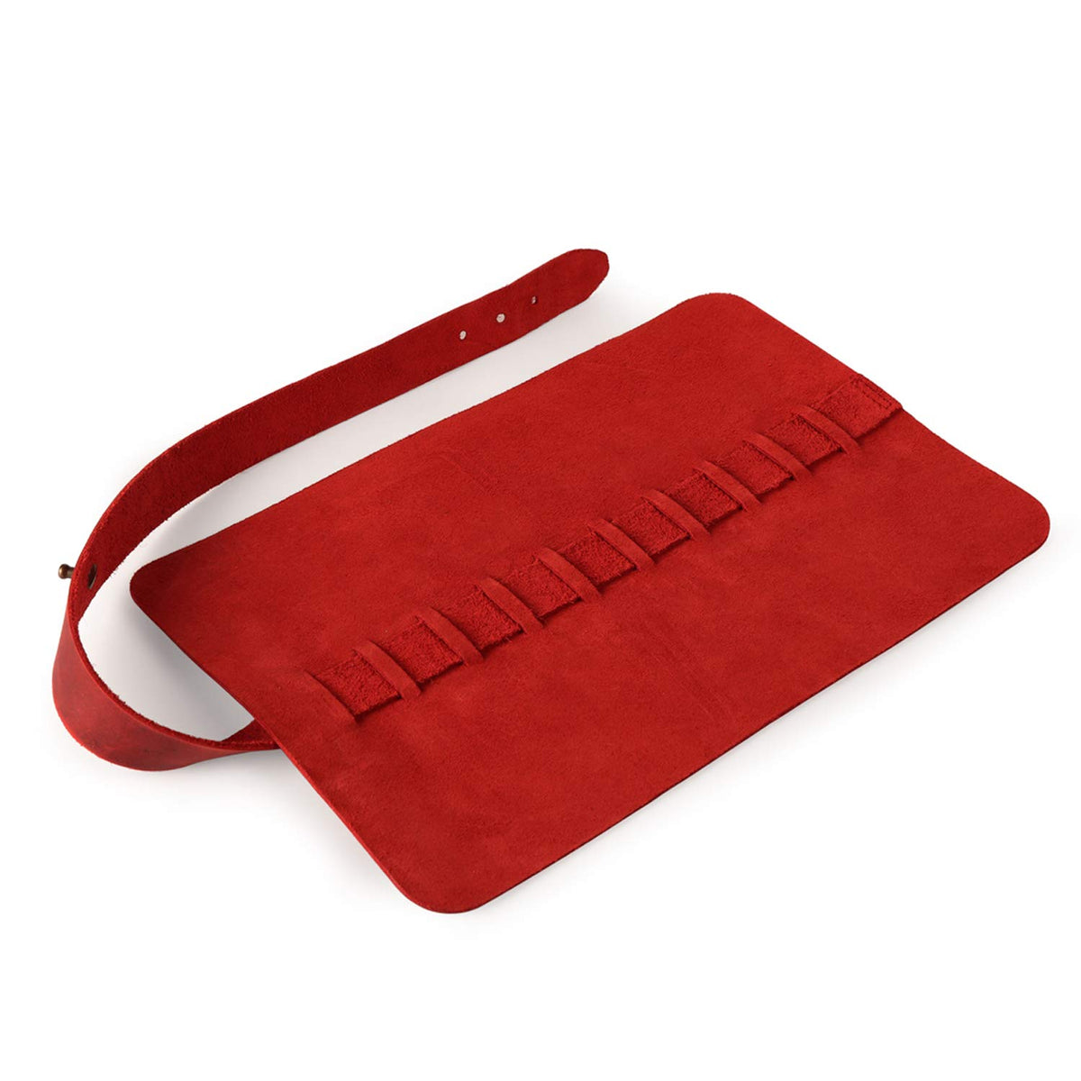 Londo Genuine Leather Retro Pen and Pencil Case - Metal Snap Fastener, Pencil Pouch Stationery Bag