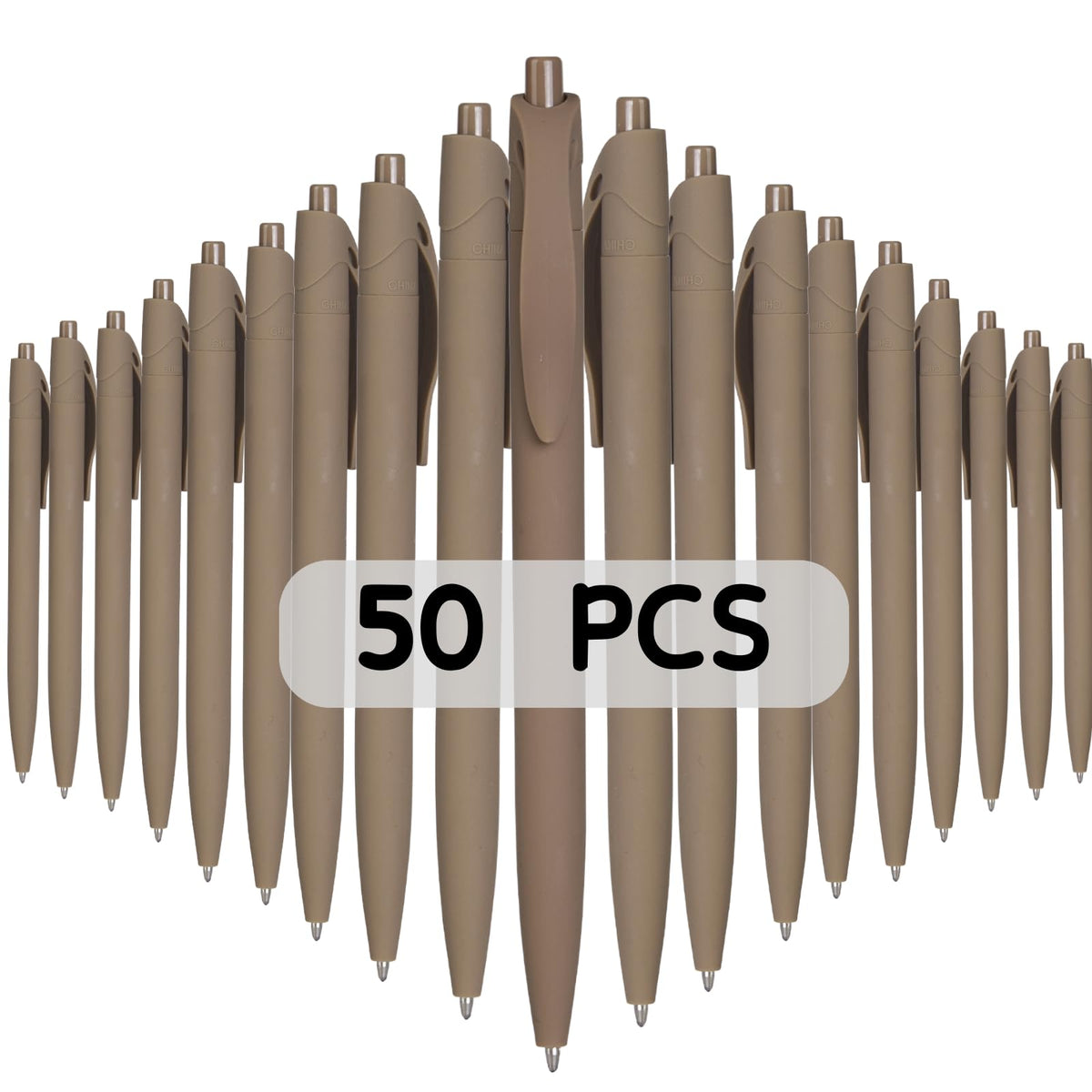 Wiaziert BallPoint Pens, 50 Pack (BLACK Ink),Bulk Pens, Brown Coffee Barrel,Click Pens for Office