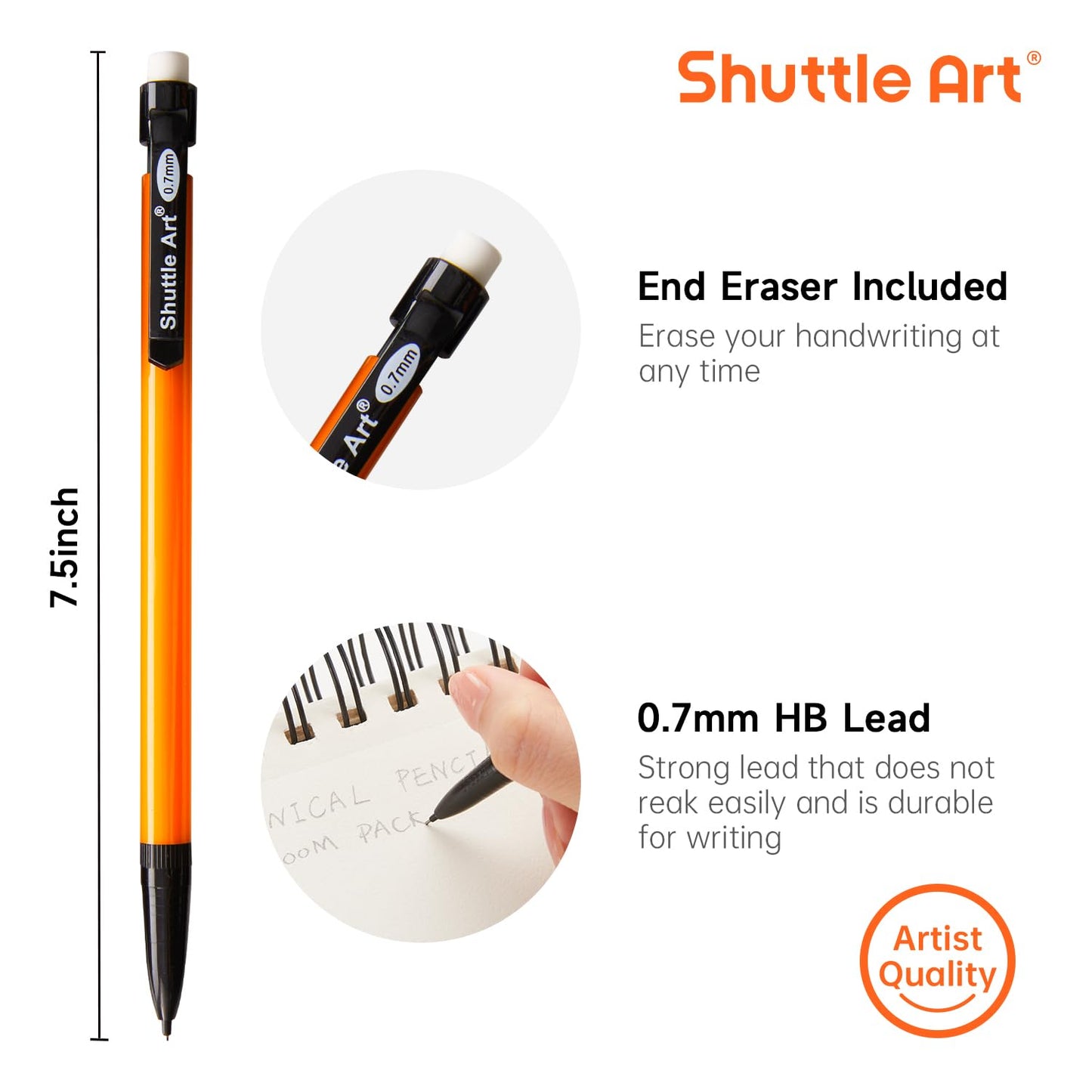 Shuttle Art 480 Pack Mechanical Pencils Bulk, 0.7mm HB #2 Lead Pencils