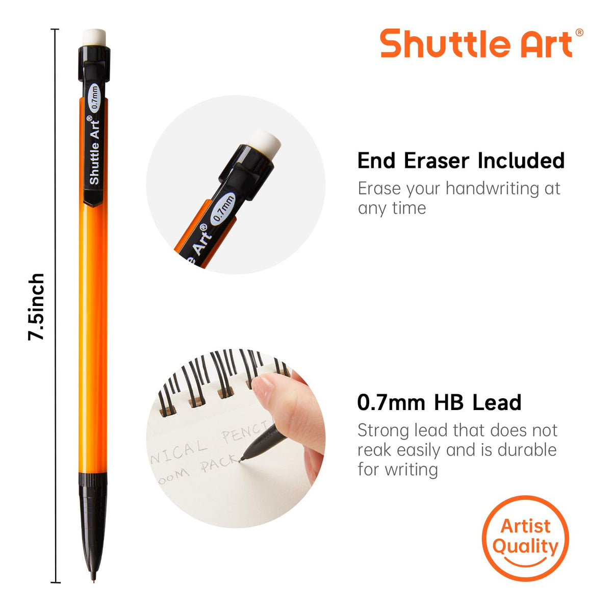 Shuttle Art 480 Pack Mechanical Pencils Bulk, 0.7mm HB #2 Lead Pencils