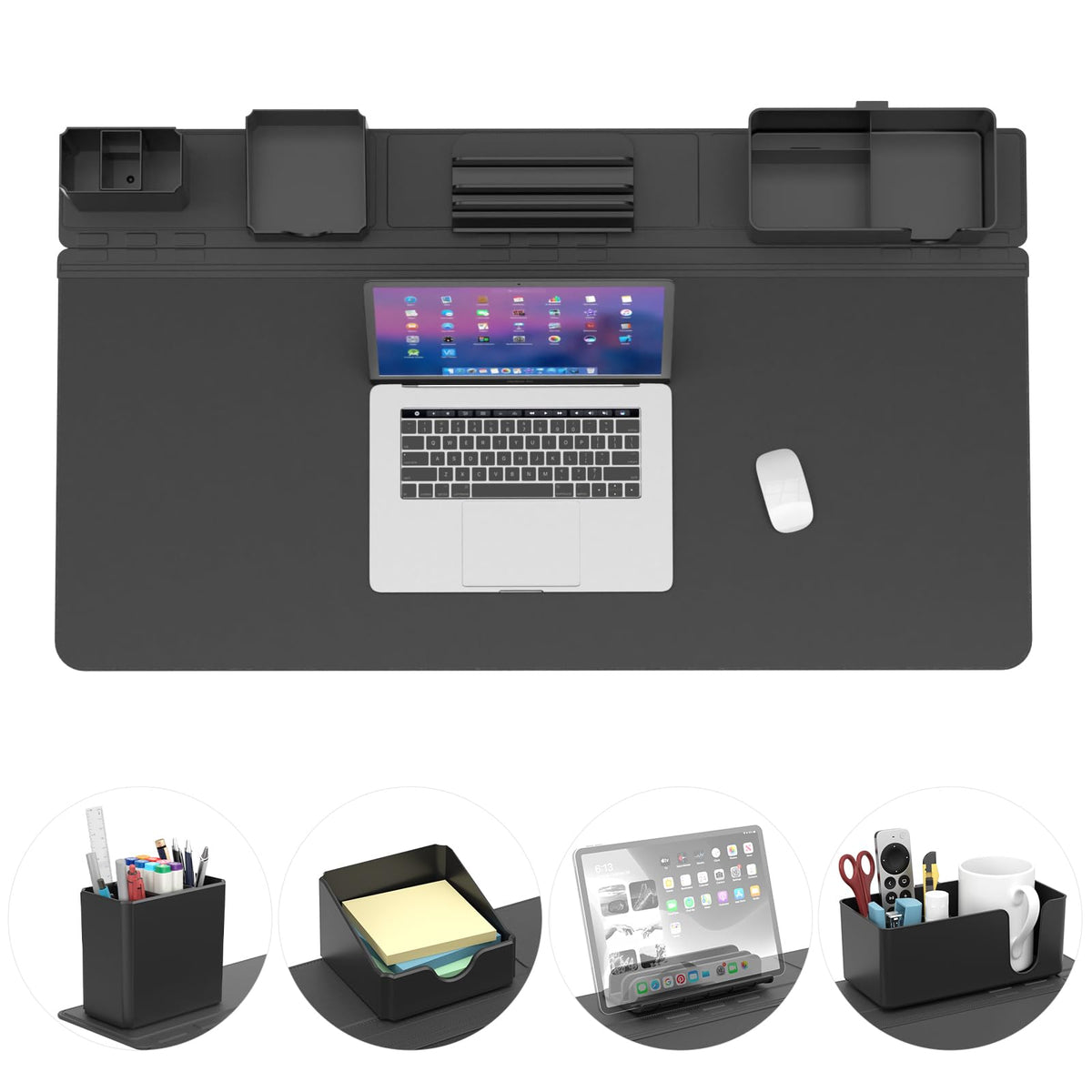 KDD Mouse Pad - Desk Mat with Phone Holder - Gaming Mousepad with Ultra-Smooth Surface, Non-Slip