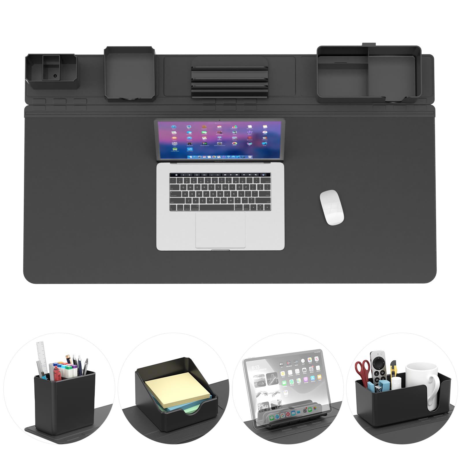 KDD Mouse Pad - Desk Mat with Phone Holder - Gaming Mousepad with Ultra-Smooth Surface, Non-Slip