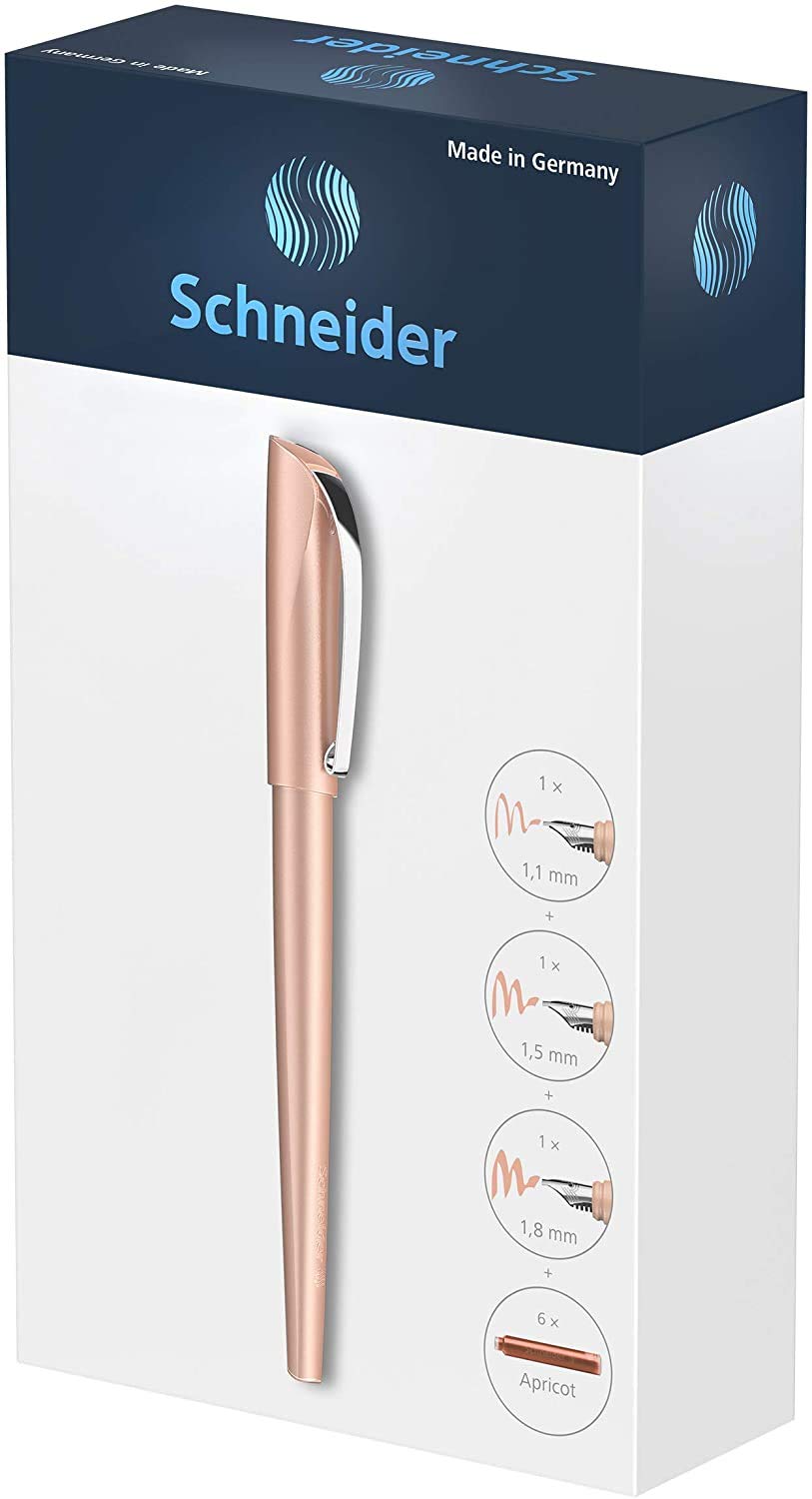 Schneider Callissima Calligraphy Fountain Pen Gift Set: Apricot, 1.1 mm, 1.5 mm, 1.8 mm