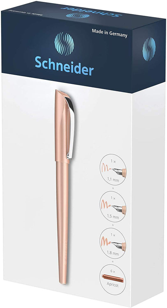 Schneider Callissima Calligraphy Fountain Pen Gift Set: Apricot, 1.1 mm, 1.5 mm, 1.8 mm