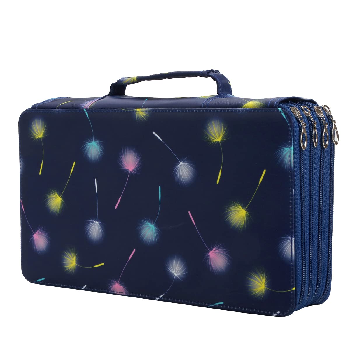Lbxgap 300 Slots Pencil Case 4-Layer Zipped Holder w/Handle