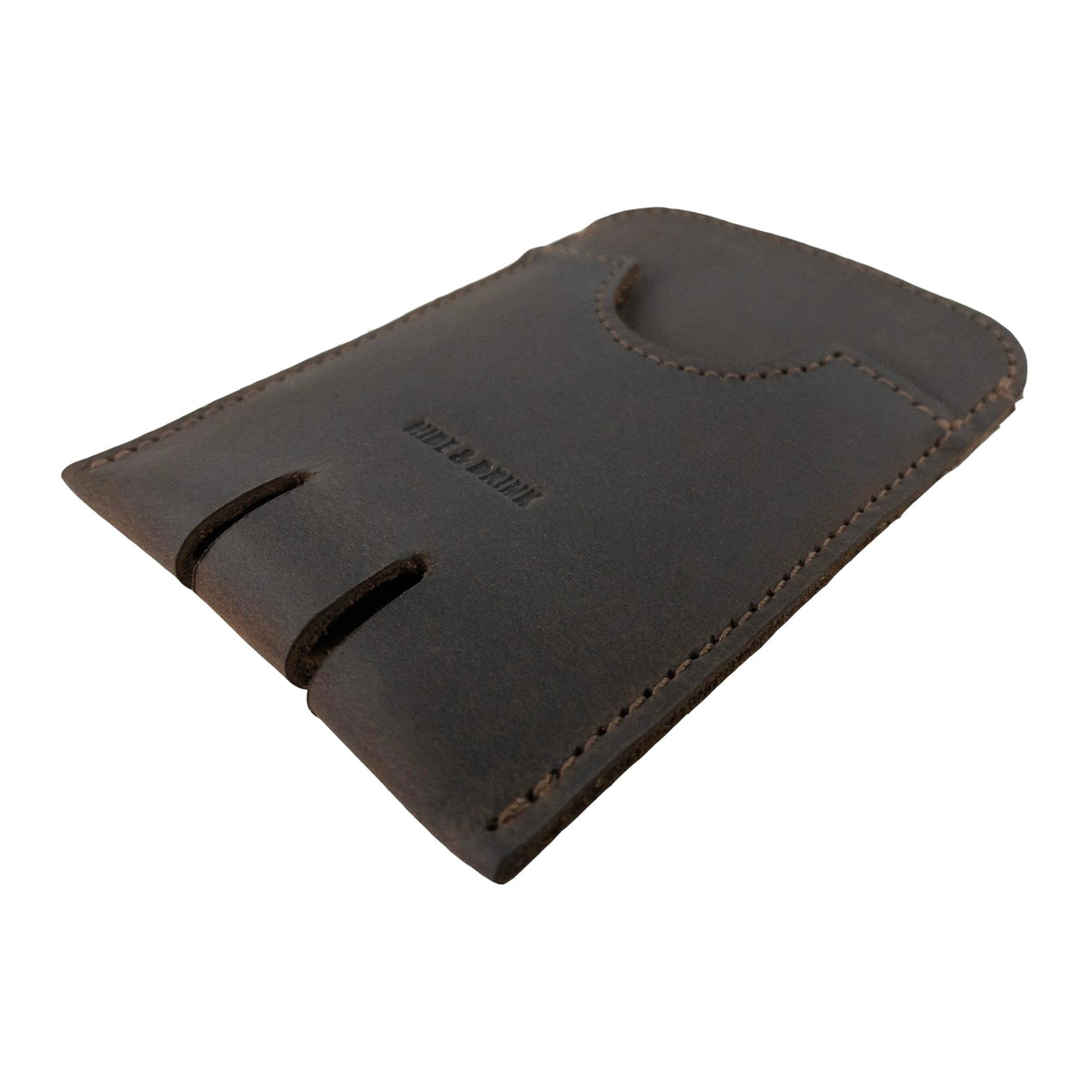Hide & Drink, Business Push Card Holder, Minimalist Cash Organizer Handmade from Full Grain Leather