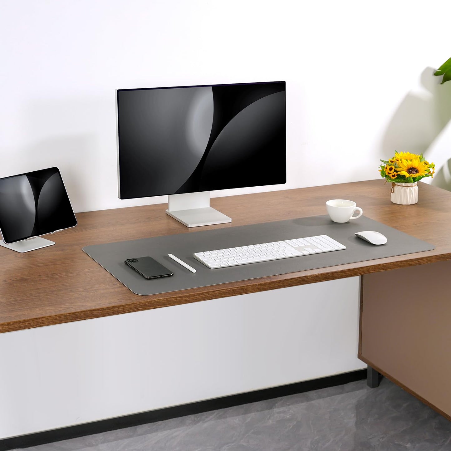 Jumdast Dual Sided Desk Pad Faux Leather Desk Mat Large Mouse Pad
