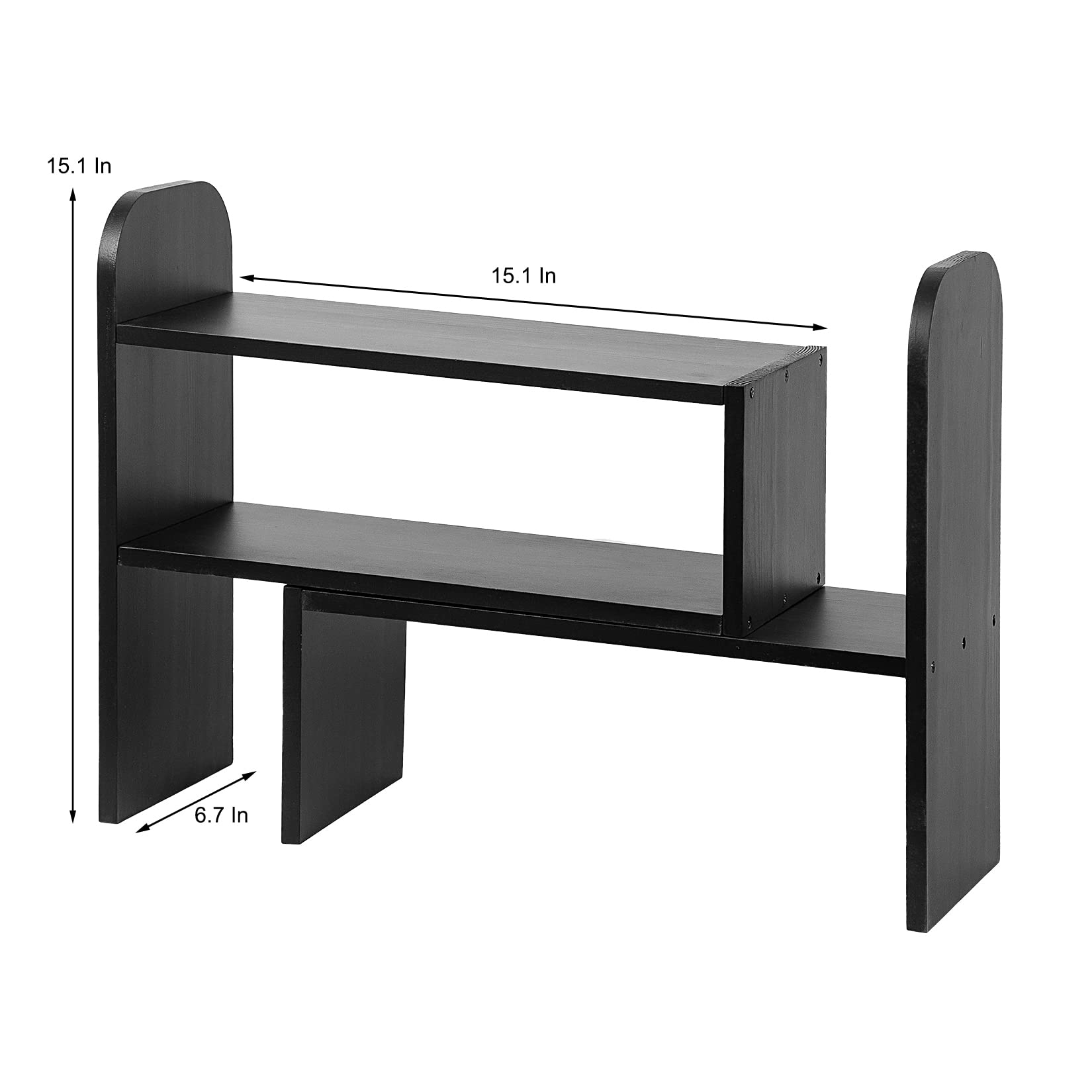 VERGOODR Desktop Adjustable Natural Wood Book Shelf Organizer Office Storage Rack Display Stand