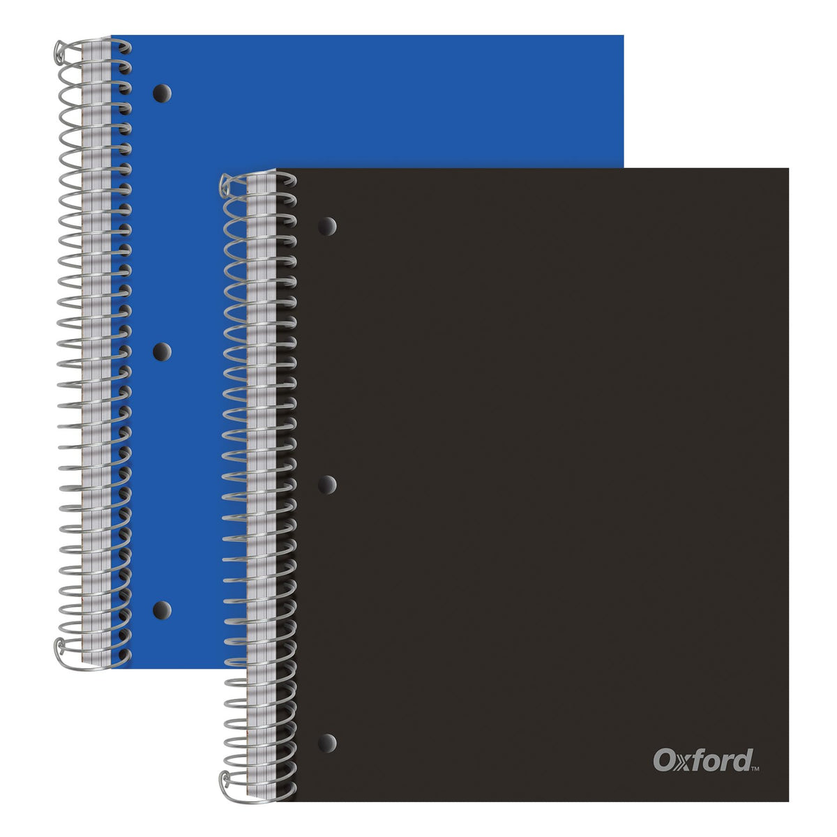 Oxford Spiral Notebooks, 3-Subject, Wide Ruled Paper, Durable Plastic Cover, 150 Sheets, 3 Divider