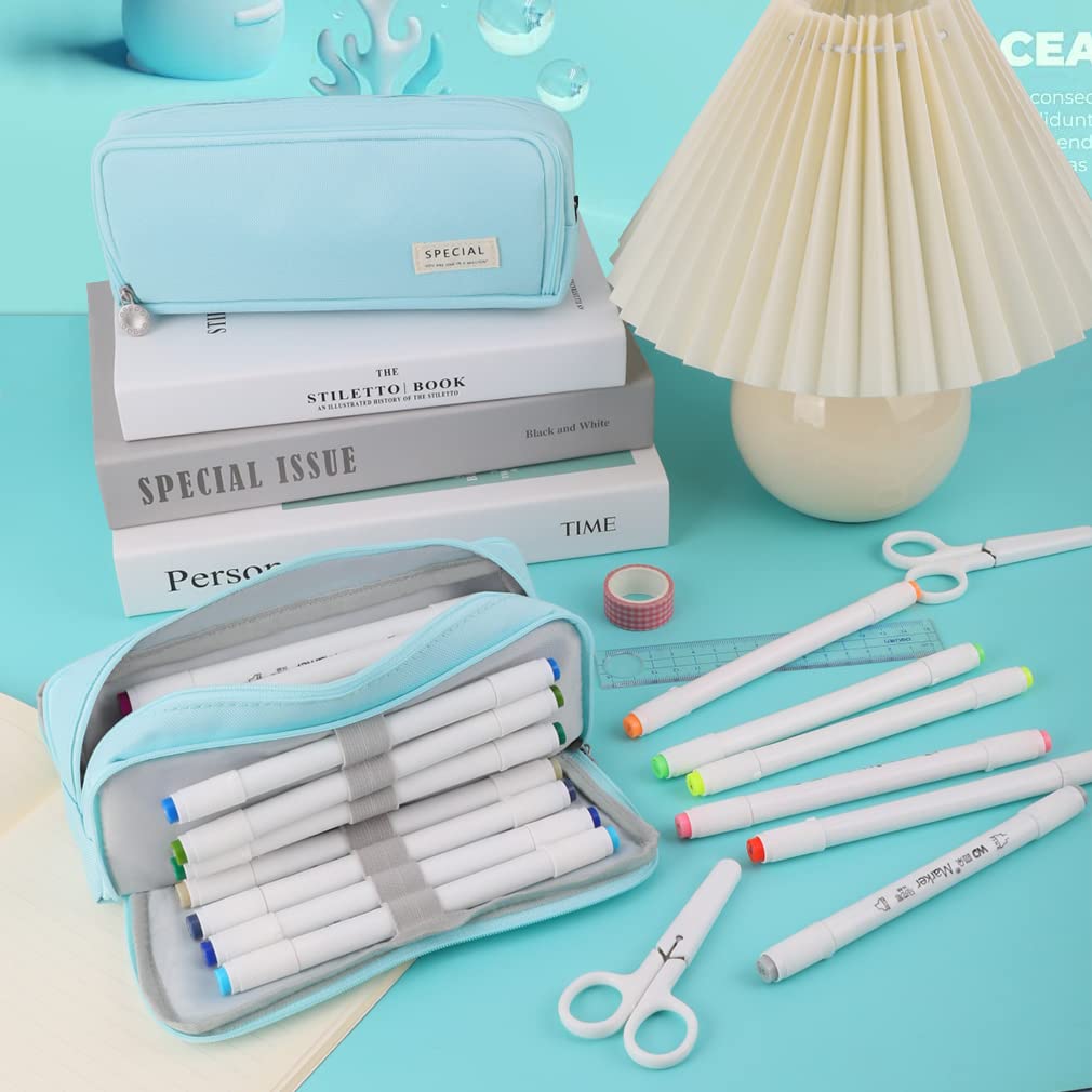 iSuperb Large Pencil Case 3 Compartments Pencil Pouch Big Capacity Pencil Bag for Kids Teen Girls