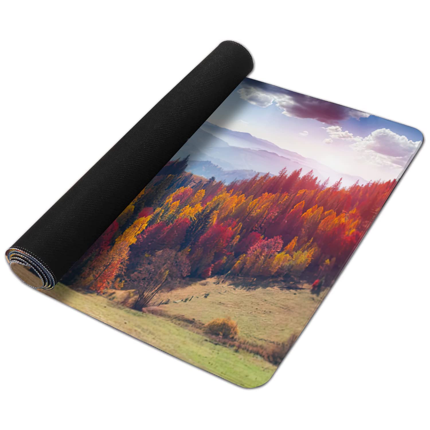 Colorful Autumn Landscape in Mountain Village Gaming Mouse Pad XXL Large Desk Mouse Pad Keyboard