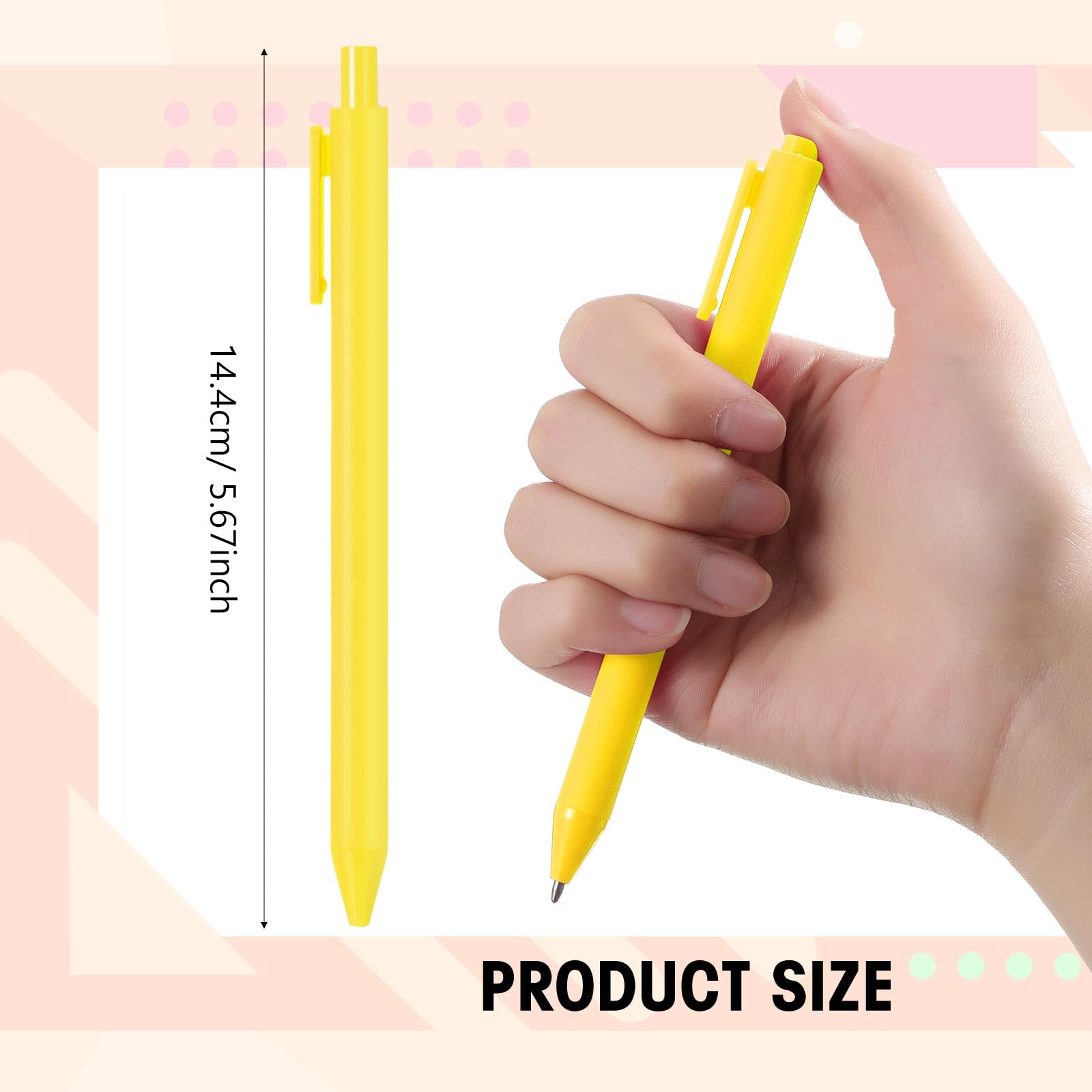 Fulmoon 50 Pcs Cute Pens Retractable 1.0mm, Neon Color Black Ink