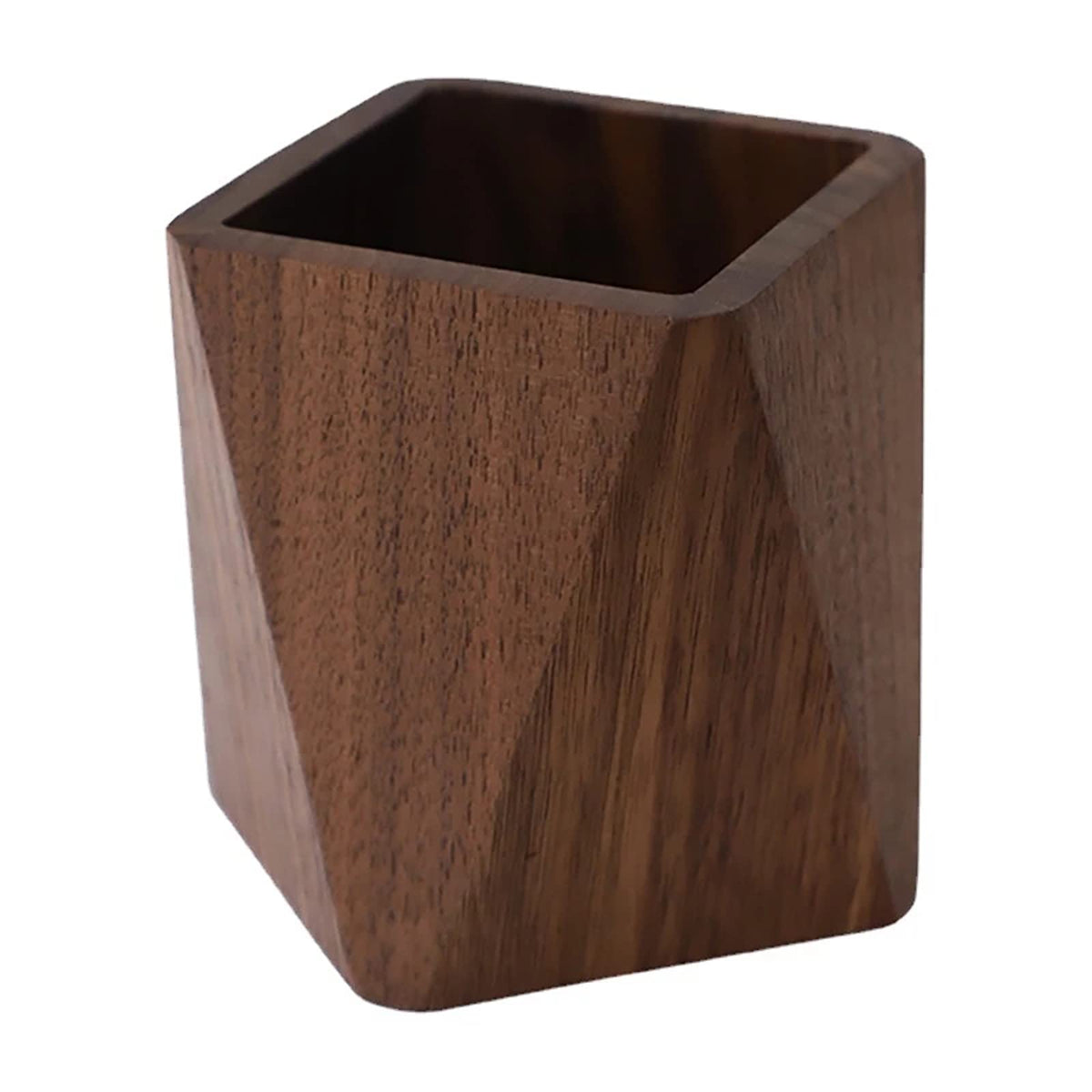 Soseelnee Black Walnut Wooden Pencil Box, Multiple-Use Desk Writing Stationary Organizer Wood Pen