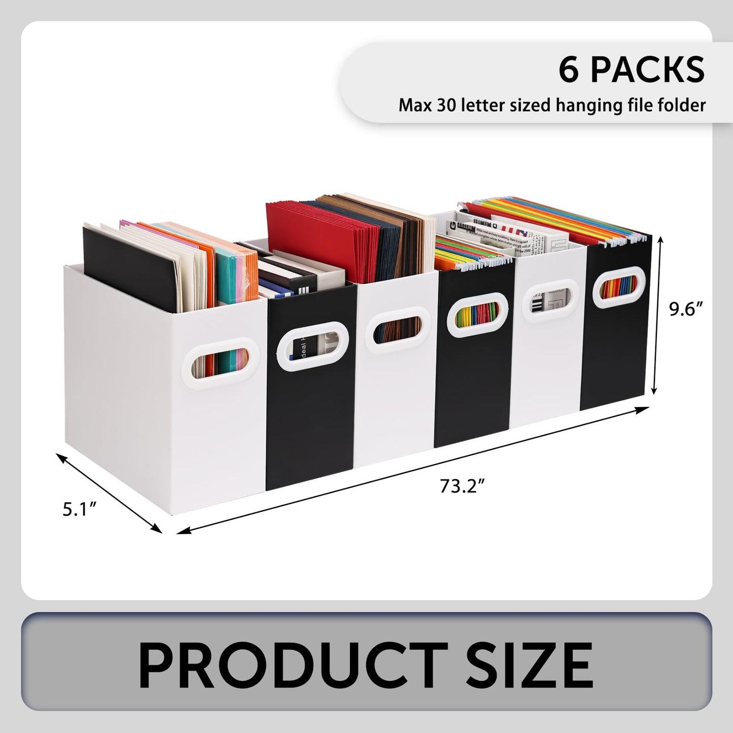 Aosric File Box for Hanging File Folders, Collapsible Cardboard Box