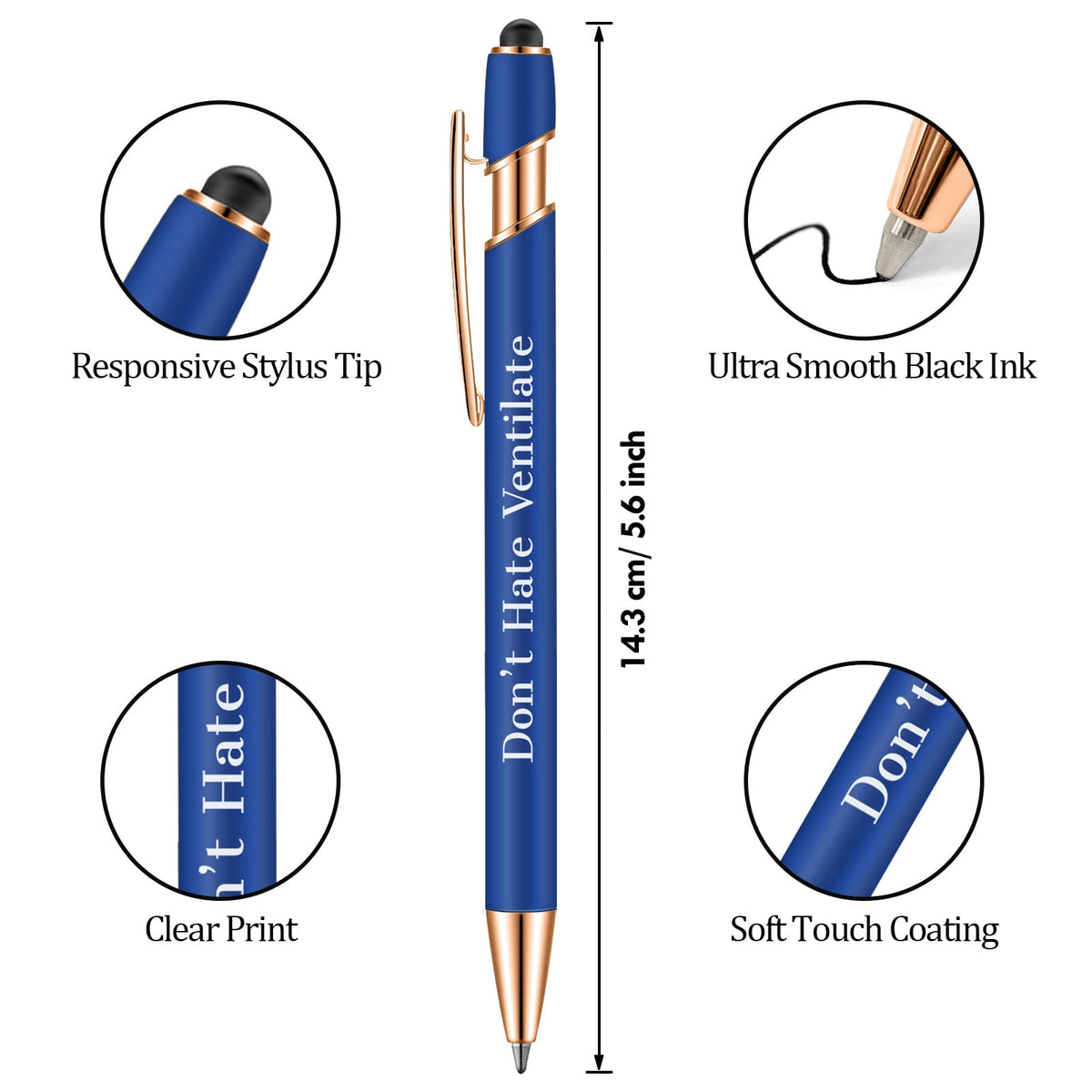 24 Pcs Funny Nurse Pens Set with Stylus Tip,Ink Gifts for Nurses & Students
