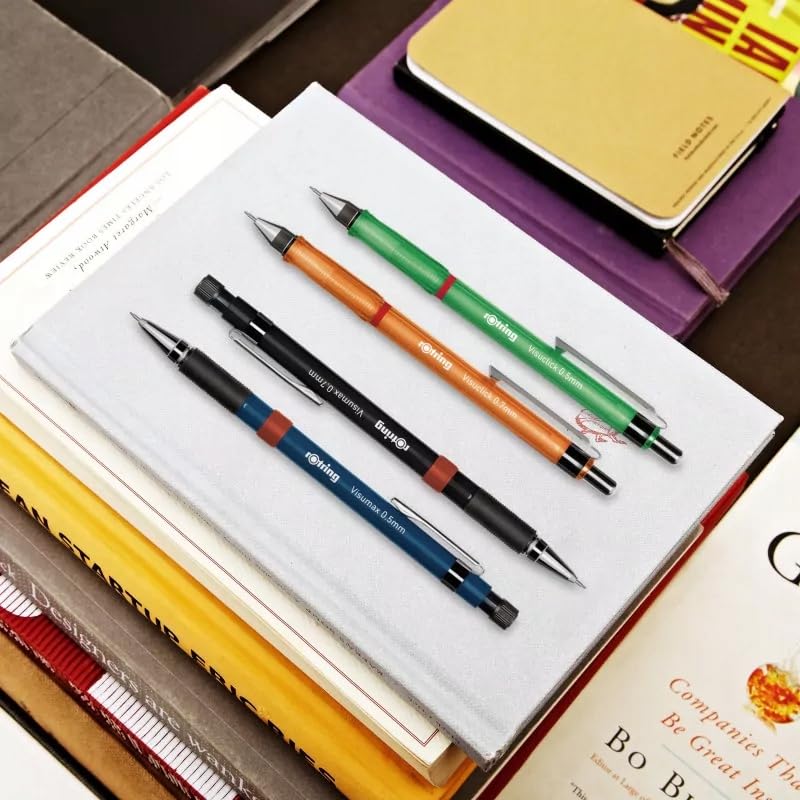 rOtring Visuclick Mechanical Pencil | 0.7 mm | 2B Lead | Lively Orange Barrel | 12 Count