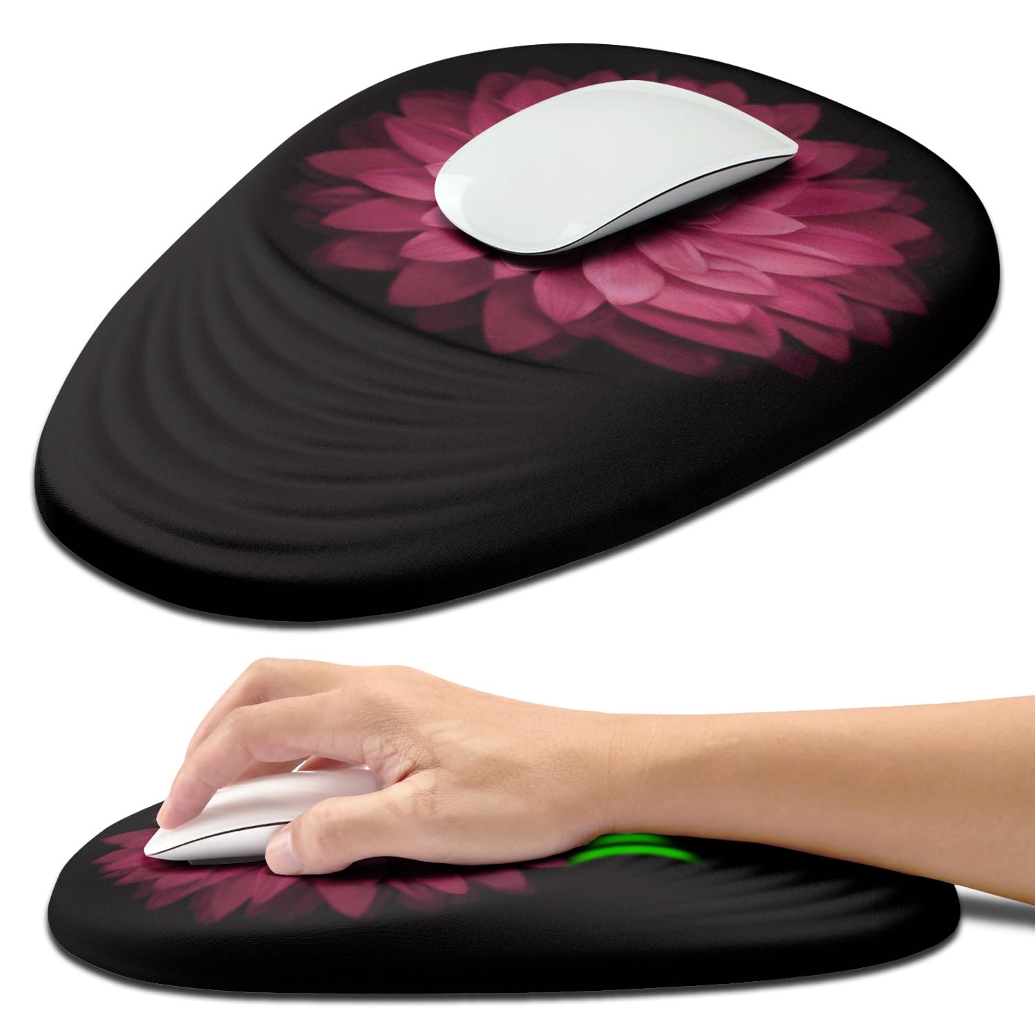 Hokafenle Ergonomic Mouse Pad Wrist Support with Stepped-Wedge Design, Wrist Rest Pain Relief